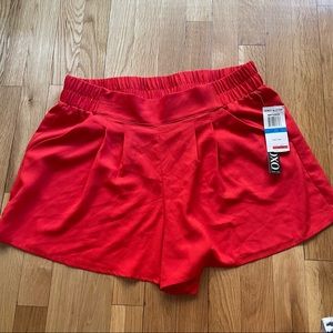 Bright Red/orange high waisted shorts